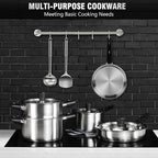 14Pcs Kitchen Pots and Pans Set, Stainless Steel Cookware Set Non Toxic, Induction Cooking Pot and Pan Set with Stay-Cool Handles, Healthy PFAS, PFOA, PFOS Free, Dishwasher Safe