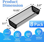 Simple Trending Silverware Drawer Organizer, 8 Pack Utensil Organizer for Kitchen Drawers, Metal Storage for Spoons Forks Knives (12.2 * 3.2 * 2.1 Inches, Black)
