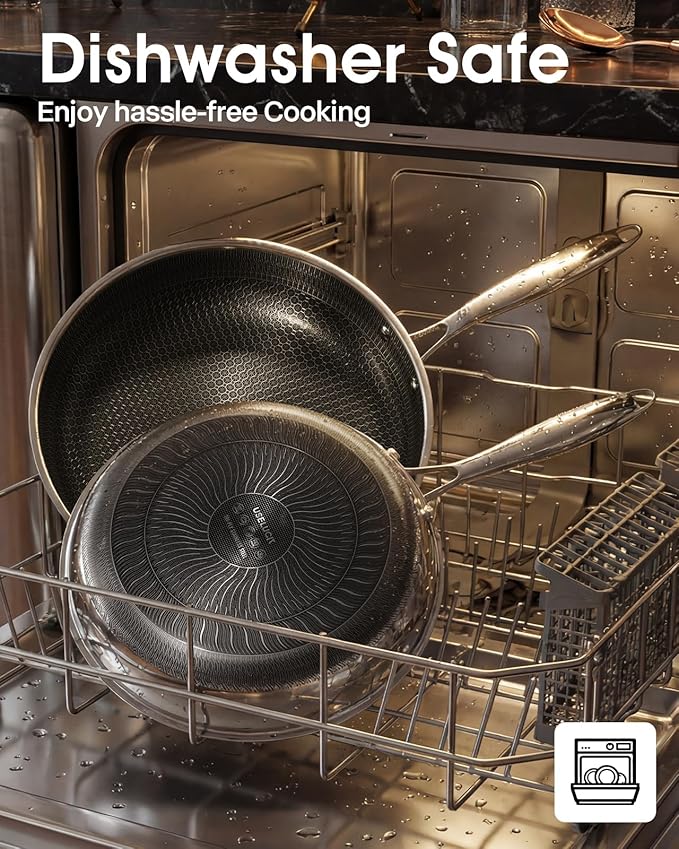 Nonstick Frying Pans with Lid,10-Inch Non Stick Skillet with Honeycomb Surface,Dishwasher-Friendly,Oven-Safe,Induction Compatible,PFAS-Free,Non-Toxic,Compatible with All Cooktops.
