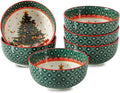 glowworm Christmas Cereal Bowls, 26 Oz Soup Bowls Set of 6 for Kitchen, Bowls Set for Rice, Oatmeal, Dessert, Dishwasher & Microwave safe
