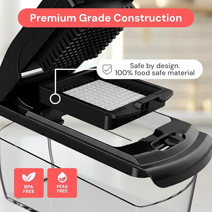 Fullstar The Original Pro Chopper - Vegetable Chopper and Mandoline Slicer, Food Chopper with Container, Fruit Cutter, Veggie Slicer, Kitchen Gadgets & Gifts, Home Essentials (6 in 1, Black)