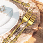 Retro Silverware Gold Set for 4 Stainless Steel Flatware Royal 20 Piece Cutlery Sets Knives Spoons Forks Vintage Hollow Relief Design Durable Festival Parties Daily Kitchen Utensils