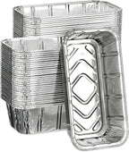 50 Pack 2Lb Loaf Pans, 8.5" X 4.5" X 2.6" Foil Heavy Duty Disposable Aluminum Foil, Premium Bread Pans for Baking Homemade Cakes & Breads Holiday Treats Food Storage
