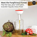 OTOTO Forest Trio Bundle of Beardy, Magic Mushroom, Fun Guy - Gnomes Dish Brush, Fungilicious Kitchen Funnel, Fridge Deodorizer, Mushroom Decor Cute Kitchen Accessories, Unique Mushroom Gnome Gifts