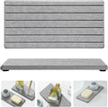 Razborci 2PCS Instant Dry Diatomite Stone Counter Makeup Tray Organizer, Fast Drying Caddy Kitchen Sponge Holder Mat, Bathroom Vanity Toothbrush Bottle Dispenser Soap Dish Rack, Light Gray, 8"x 3.8"