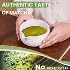 Matcha Whisk Set, Sakura White Ceramic Matcha Set Includes Matcha Bowl, Matcha Whisk (Chasen) and Holder, Sifter, Bamboo Scoop & Spoon - 6 Pcs Matcha Kit for Matcha Lovers