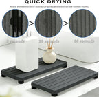 2PCS Stone Drying Tray, Water Absorbing Stone Tray for Sinks, Neat Diatomite Sink Trays, Fast Drying Kitchen Sponge Hand Soap Holder, Instant Dry Sink Coasters Used for Bathroom Counter -Dark Gray