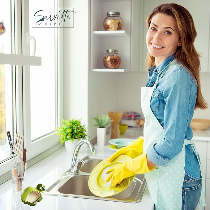 Decorative Dish Sponge Holder for Kitchen Sink (Turtle)