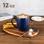 GBhome 12oz Coffee Mugs Set of 6, Large Ceramic Coffee Mugs for Man, Woman, Dad, Mom, Modern Coffee Mugs Set with handle for Tea/Latte/Cappuccino/Milk/Cocoa. Dishwasher&Microwave Safe,Navy Blue