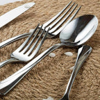 Alata Alice 60-Piece Silverware Set Stainless Steel Flatware Set,Service for 12,Mirror Polished Cutlery Set,Dishwasher Safe