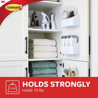 Command 10 Lb Large Organizing Caddy with 4 Strips,9.91" x 3.38" x 5.15",Heavyweight Damage-Free Hanging for Organizing Cleaning Supplies,Closet,and Pantry,(Pack of 8)