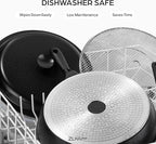 ZUKA 10 in 1 Ceramic Pan by Granitestone, Large 10 Inch Saute Pan with Lid Serves as Deep Frying Pan Set with Steamer, Everyday Skillet, Non Toxic Ceramic Nonstick, Induction Oven & Dishwasher Safe
