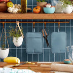 KitchenAid Ribbed Soft Silicone Pot Holder 2-Pack Set, Fog Blue, 7"x9"