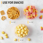 Qeirudu 12 oz Small Clear Plastic Bowls, 50 Pack Disposable Hard Plastic Party Serving Bowls for Salads, Ice Creams, Fruit, Desserts, Parfaits, Snacks