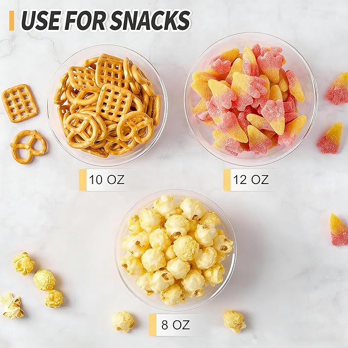 Qeirudu 12 oz Small Clear Plastic Bowls, 50 Pack Disposable Hard Plastic Party Serving Bowls for Salads, Ice Creams, Fruit, Desserts, Parfaits, Snacks