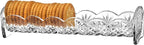 Godinger Dublin Cracker Tray, Snack Dish, Crystal Serving Tray for Crackers, Appetizers, Snacks & Entertaining