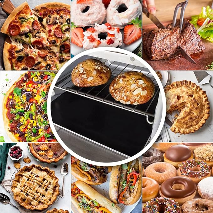 3 Pack Oven Liners for Bottom of Oven, Large Reusable Heavy Duty Oven Liners Protector Mats for Gas Oven Electric Oven Baking Sheet Toaster Microwave Grill, Nonstick BPA and PFOA Free, 23.62x15.75 in