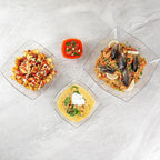 Restaurantware-Moderna 32 Ounce Fancy Plastic Bowls, 10 Square Disposable Salad Bowls - Durable, Heavy-duty, Clear Plastic Bowl, For Warm And Cold Foods