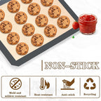 Silicon Baking Mats, 16.5"x11.6" 2-Pack Reusable Silicon Baking Mat Sheet, Baking Sheets Non-Stick, Food Safe Baking Mats Can Be Used For Baking Cookies, Bread, Pizzas
