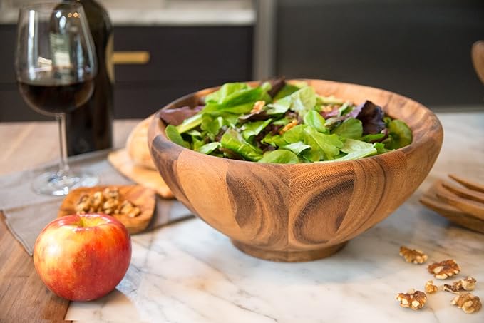Ironwood Gourmet Acacia Wood Large Salinas Fruit and Salad Bowl
