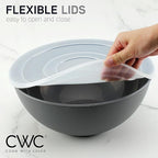 COOK WITH COLOR Mixing Bowls with Lids - 12 Piece Plastic Nesting Bowls Set includes 6 Prep Bowls and 6 Lids, Microwave Safe Mixing Bowl Set, Multicolor