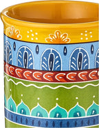 Valencia Mugs Set of 4 – 16 oz Colorful Ceramic Coffee Cups with Bold Multicolor Patterns, Microwave & Dishwasher Safe, Boho Kitchen Drinkware for Tea, Cocoa & More
