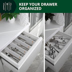Bamboo Drawer Dividers Organizers, Adjustable Drawer Separator Splitters, 17–22 Inches Expandable Drawer Divider Organizer for Large Utensils, Kitchen, Bedroom, Dresser & Office Drawers 4-Pack, Gray