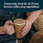 Libbey Cavana Extra Tall Mug - Classic Set 4 Tapered Shape Clear Coffee Mug, Dishwasher Safe Clear Glass Coffee Mugs for Warm Lattes, and More
