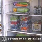 SILIVO Produce Saver Containers for Refrigerator (6 Pack) - 1.5L Fruit Storage Containers for Fridge, Vegetable Storage Containers with Drain Tray Keep Fresh for Veggie, Fruit, Lettuce and Salad