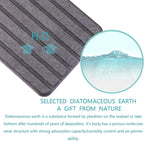 NiuYichee 2 PCS Water Absorbent diatomite Coasters, 12.2" x 4" Water Absorbing Stone Tray for Sink, Stone Drying mat for Kitchen Counter, Stone soap Tray Used for Hand Soaps & toiletries & Plants
