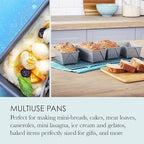 Chicago Metallic Commercial II Non-Stick Mini Loaf Pans, 5-3/4 by 3-1/4 by 2-1/4-Inch, Gray (Pack of 4)