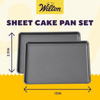 Wilton Easy Layers Sheet Cake Pan, Rectangle Sheet Pan, 2-Piece Baking Sheets Set, Steel