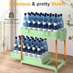 3 Pack Under Sink Organizers, 2-Tier Multi-Use Kitchen and Bathroom Organizers and Storage with Sliding Drawers, Bathroom Cabinet Organizer (Green, 14.8 Inch)