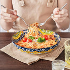 vancasso Pasta Bowls, 42 oz Ceramic Salad Bowls of 4,Large Corlorful Serving Bowls for Kitchen, Dishwasher & Microwave Safe Soup Bowls, Pasta Plates