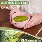 Matcha Whisk Set, Sakura Pink Ceramic Matcha Set Includes Matcha Bowl, Matcha Whisk (Chasen) and Holder, Sifter, Bamboo Scoop & Spoon - 6 Pcs Matcha Kit for Matcha Lovers