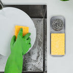 Zulay Kitchen (9x3.5in) Sponge Holder for Kitchen Sink - Flexible Heavy-Duty Multipurpose Sink Caddy - Counter Organizer for Kitchen, Bathroom, Makeup, Trinkets & More! (Grey)