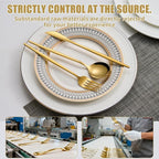 Gold Silverware Set for 8, 40 Pcs Food-Grade Stainless Steel Forks and Spoons Titanium-Coated Flatware Set Cutlery Utensil Set for Kitchen, Home, Restautant