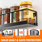 Spice Rack Wall Mounted 4 Pack, Space-Saving Spice Organizer for Spice Jars and Seasonings,Screw or Adhesive Hanging Spice Rack Organizer for Your Kitchen Cabinet,or Pantry Door