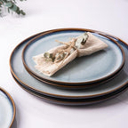 LERATIO Ceramic Dinnerware Sets for 8,Plates and Bowls Sets,Reactive Glaze Dishes Set,Highly Chip and Crack Resistant | Dishwasher & Microwave & Oven Safe Dishes set,Service for 8-Gray White(24pcs)