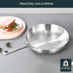 Tri-Ply Stainless Steel Frying Pan Set, 8 Inch and 10Inch, Skillet set, Durable, Cooking Pan 8" 10", Induction Ready Egg Pan, Compatible with All Cooktops Up to 600℉