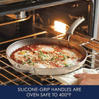 Rachael Ray Cook + Create Nonstick Frying Pan/Skillet with Helper Handle, 14 Inch - Almond
