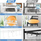 SNTD Over The Sink Dish Drying Rack - Adjustable Dish Rack for Kitchen Counter, Metal (White)