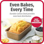 GoodCook BestBake Nonstick Textured Carbon Steel Loaf Pan, 9" x 5", Bronze (Pack of 2)