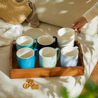 Sweese Porcelain Coffee Mugs Set of 6, 20oz Large Coffee Mugs Porcelain with Big Handle, Assorted Colors Oversized Cups for Latte, Cocoa, Tea, Festival Gift, Microwave Safe