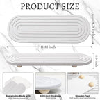 Instant Dry Sink Caddy Organizer, Fast Drying Sink Caddy, Water Absorbing Stone Sponge Holder for Kitchen and Bathroom Countertop with Natural Loofah and Wooden Feet