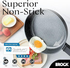 THE ROCK SOHO 11-Inch Non Stick Frying Pan with Lid – Nothing Sticks, Never Warps, Lasts Longer, Healthy Skillet with Heat-Resistant Handle, PFOA Free, Dishwasher Safe, Black
