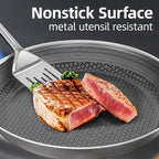 COOKER KING Stainless Steel Pans Set of 3 (8+10+12 Inch), Nonstick Frying Pans, Induction Pan Set, Chef's Pan, Skillets Dishwasher & Oven Safe, Stay-Cool Handles, Compatible with All Cooktops