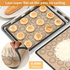 2-Pack Baking Mat with Circles – Silicone Macaron & Cookie Sheet Liners, Non-Stick BPA-Free Reusable Silicone Mats for Half Sheet Pans (16.54" x 11.62"), for Precision Baking & Candy