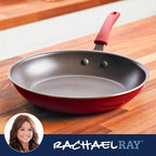Rachael Ray Cook + Create Nonstick Frying Pan/Skillet, 12.5 Inch, Red
