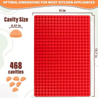 Chocolate Chip Mold with 468 Boba Cavities - 15,7"x11" Silicone Dog Treat Mold with Temperature Range from -40℉ to 446℉ - Versatile Silicone Dog Treat Molds for Baking and Freezing Treats & Chocolate